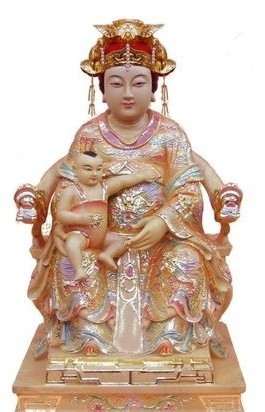 广州著名的祈子神庙——金花庙中,主神为金花夫人,附祀的有张仙,华陀